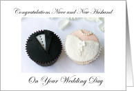 Niece and New Husband Wedding Day, Cupcakes card
