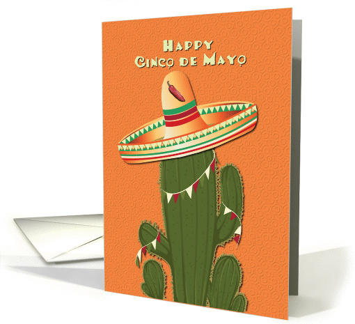 Happy Cinco de Mayo Cactus Wearing a Sombrero card (1261248)