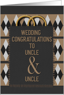 Gay Wedding Congratulations Uncle and Uncle Wedding Rings card