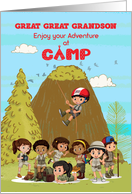 Thinking of you at Summer Camp to Great Great Grandson Camp Kids card