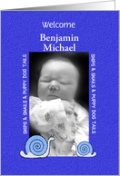Snips and Snails Baby Boy Announcement Photo Card
