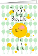 Thank You for the Baby Gift with Adorable Yellow Birdie card