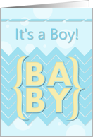 It’s a Boy Baby Announcement Blue and Yellow card