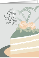 Slice of Life Cake Blended Wedding Congratulations card
