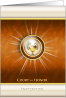 Heraldic Eagle Round Court of Honor Invitation card