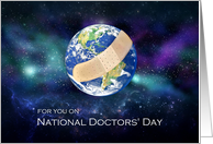National Doctors’ Day, Doctors Heal the World, Earth with Bandage card