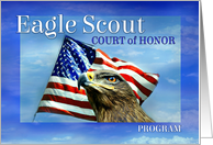 Program for Eagle Scout Court of Honor, Golden Eagle and Flag card