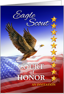 Invitation for Eagle Scout Court of Honor, Flag and Eagle card