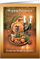 Happy Passover from our Home to Yours Candles and Seder Plate card