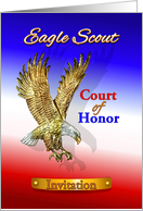 Eagle Scout Court of Honor Invitation, Golden Eagle with Brass Label card