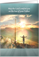 Sympathy for Loss of Dad Loss of Father Cross and Sunrise Light card
