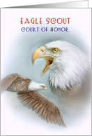 Eagle Scout Court of Honor Invitation, Two Eagles White Background card