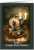 Customized Passover Greetings, Seder Table & Candlelight, Custom Front card