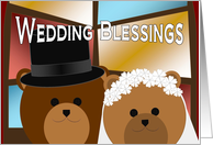 Wedding Blessings & Congratulations - Sweet Bears Stained Glass card