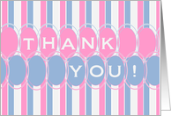Thank You for New Baby Gifts in Blue, Pink, White card