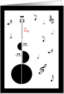 Customizable abstract string instrument, change name and/or message card