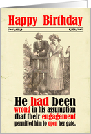 Birthday Victorian Humor Couple Engagement Sexual Innuendo card