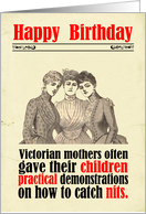 Birthday Victorian Humour Mothers Nits card