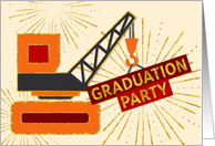 Graduation Party Invitation - Heavy Equipment Operator - Cream card