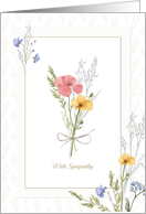 With Sympathy Pressed Watercolor Flowers Effect card