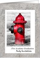 Fire Academy Graduation Party Invitation Red Fire Hydrant card