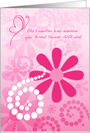 Cute Thank You Bridal Shower Gift Girly Pink Retro Flowers card
