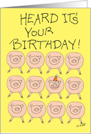 Birthday, Squealed, Stack of Pigs card