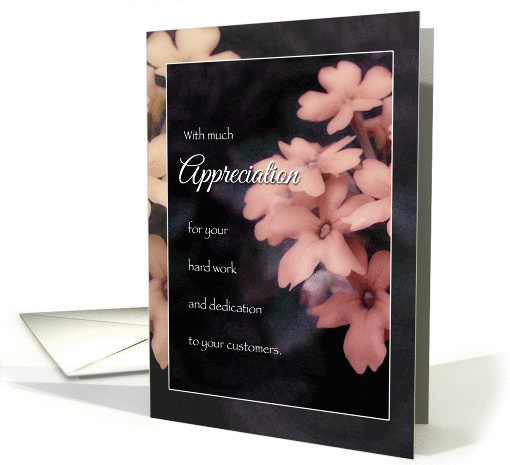 Thank You to Newspaper Carrier, Peach Floral Appreciation card