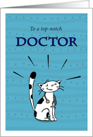 Happy National Doctors’ Day, Holiday, Cat doctor with stethoscope card