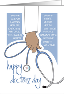 Hand Lettered Doctors’ Day 2024 Doctor in Jacket Holding Stethoscope card