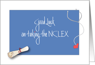Good Luck on the NCLEX Exam with Diploma and Stethoscope card