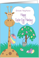 Easter for Kids Giraffe Easter Egg Hunting Custom Name or Relationship card