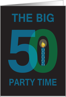 Birthday Party Invitation for 50 Year Old Large Numbers The Big 50 card