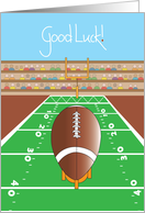 Football Good Luck with Football, Goalpost and Crown Watching card