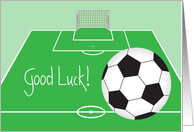 Good Luck for Soccer Player, with Soccer Ball and Soccer Court card