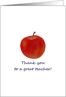Thank You Teacher Delicious Red Apple card