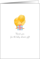 Thank You for Baby Shower Gift Tiny Chick Beside Little Present card
