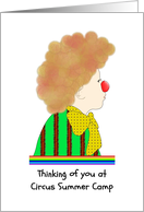 Thinking of You at Circus Summer Camp Young Girl in Clown Outfit card