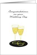 Congratulations Gay Wedding Champagne Male Gender Symbol Glass Base card