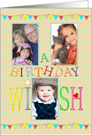 Photocard Birthday With 3 Photographs Colorful Greeting And Flags card