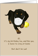 Coronavirus Stay Home Cute Dog with Mask Children’s Birthday card