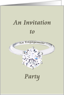 Engagement party invitation, A diamond solitaire ring card