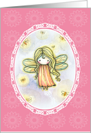 Thinking of You Card - Cute Firefly Fairy card