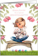 Happy Easter to a Special Granddaughter Bunny Hugs and Easter Eggs card