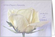 Sympathy Loss of Father ~ Pencil Sketched Rose on Old Paper card