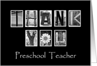 Preschool Teacher - Thank You - Alphabet Art card