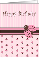 Happy Birthday,Cute Ladybug card