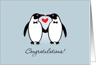 Gay Penguins Wedding Congratulations card