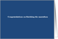 Congratulations on finishing the marathon card