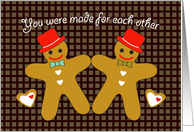 Wedding Day - Gingerbread Grooms - made for each other card